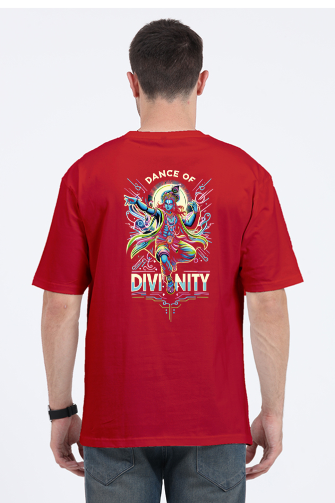 Dance of Divinity | Neon Krishna Cosmic Energy T-Shirt_Back side