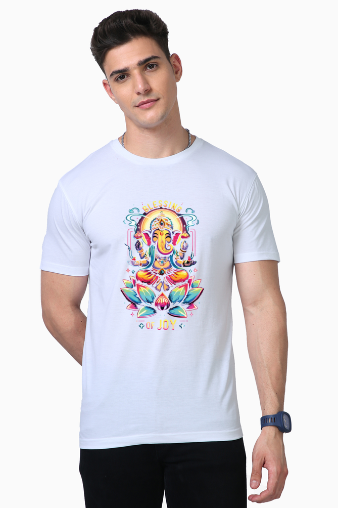 Blessing of Joy | Radiant Lord Ganesha Lotus T-Shirt Design