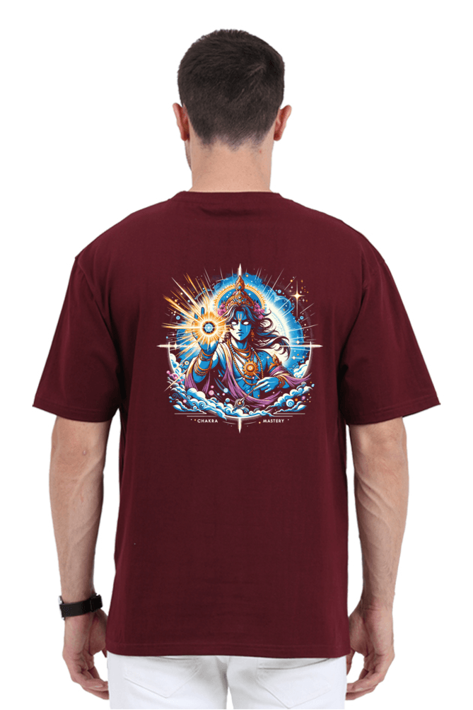 Chakra Mastery – Oversized Cosmic Streetwear Tee | Spiritual Power Meets Style_Back side - BhaariGear