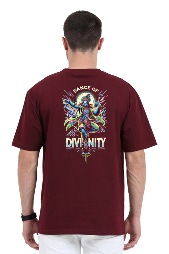 Dance of Divinity | Neon Krishna Cosmic Energy T-Shirt_Back side
