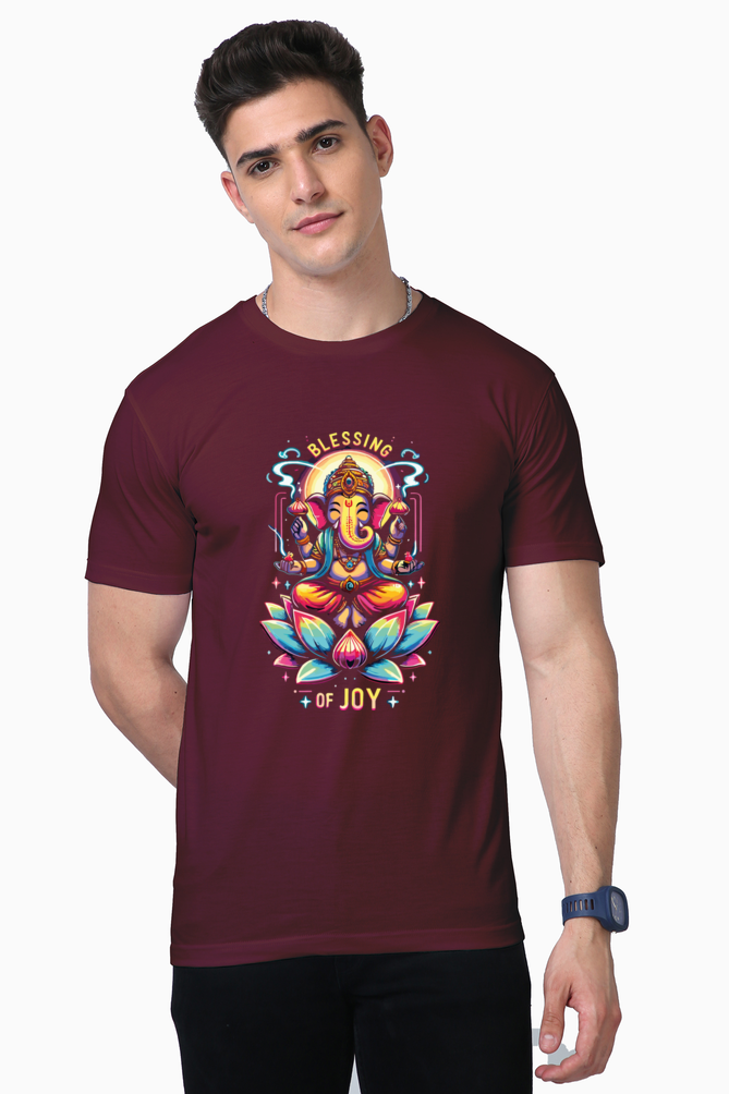 Blessing of Joy | Radiant Lord Ganesha Lotus T-Shirt Design