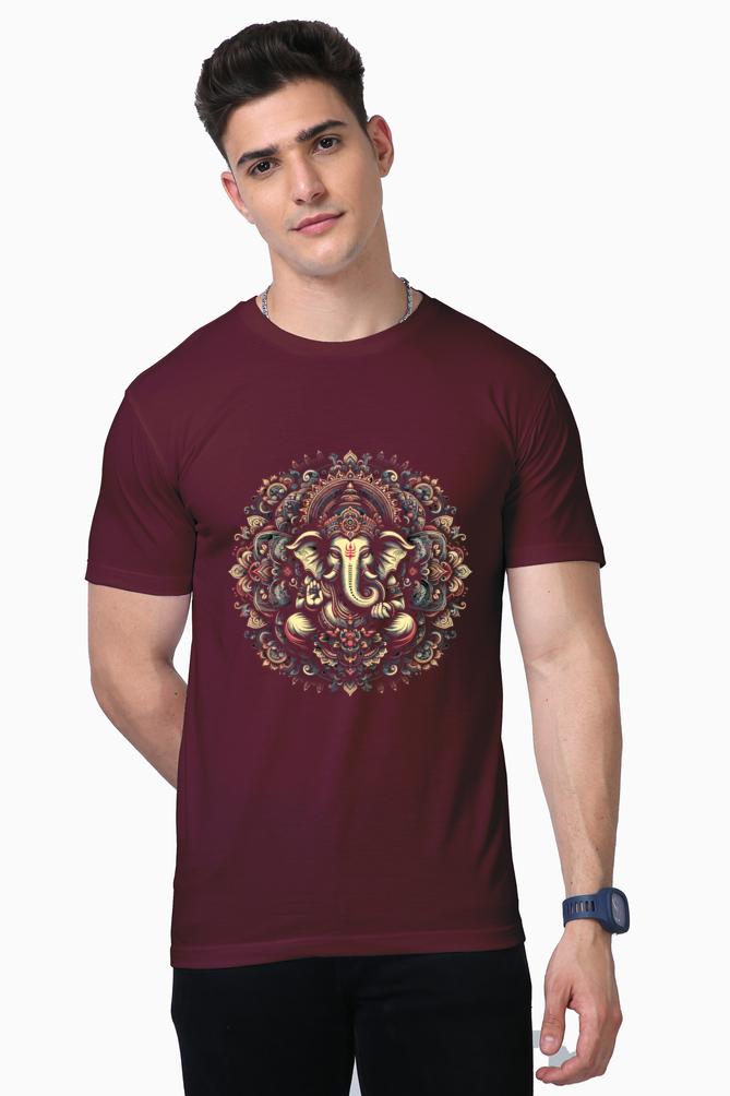 Sacred Mandala Ganesha | Divine Harmony T-Shirt Design