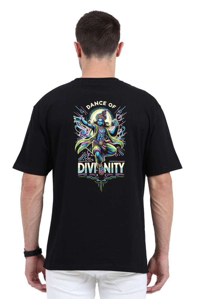 Dance of Divinity | Neon Krishna Cosmic Energy T-Shirt_Back side