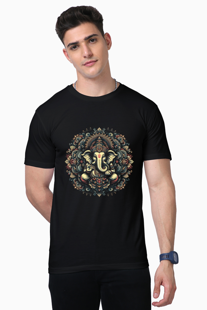 Sacred Mandala Ganesha | Divine Harmony T-Shirt Design