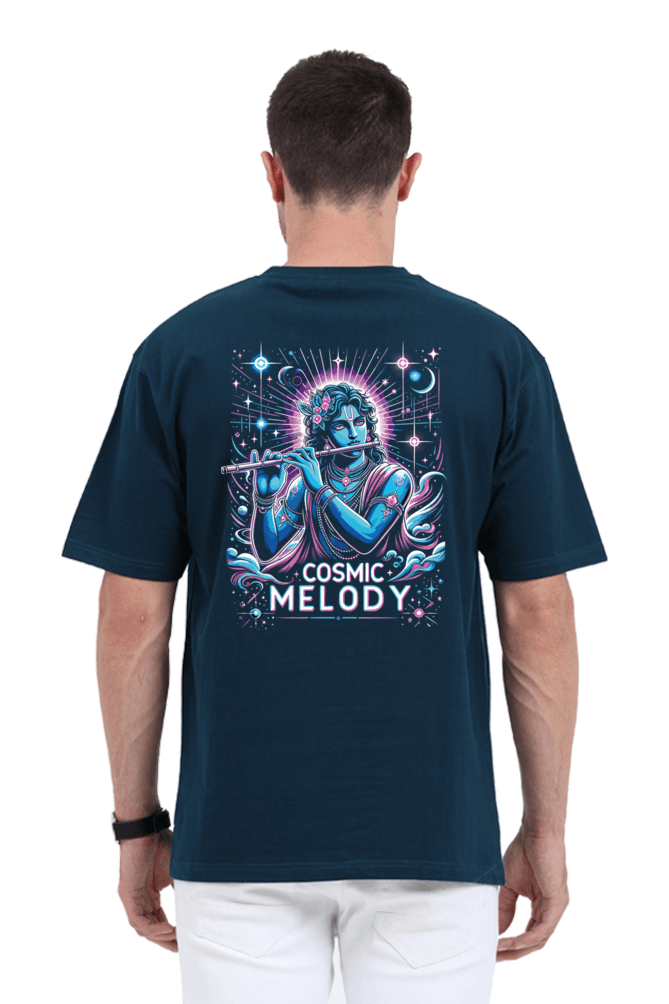 Celestial Melody – Lord Krishna Oversized T-Shirt - BhaariGear