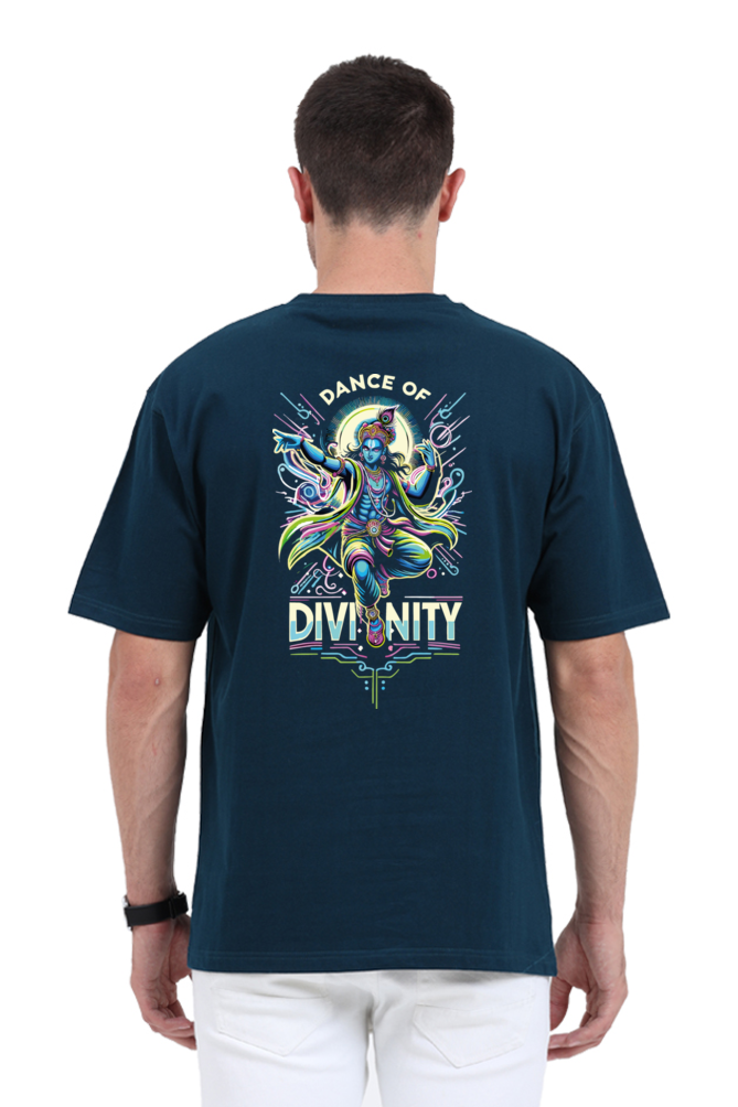 Dance of Divinity | Neon Krishna Cosmic Energy T-Shirt_Back side