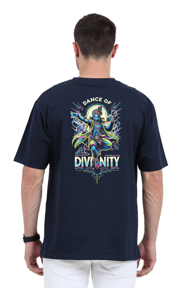 Dance of Divinity | Neon Krishna Cosmic Energy T-Shirt_Back side
