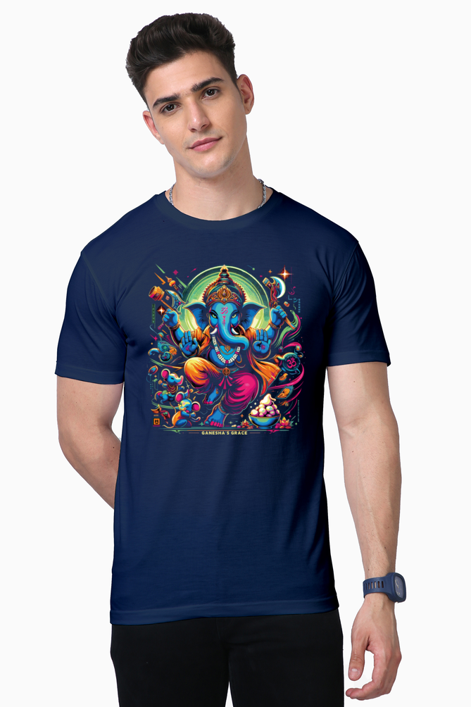 Remover of Obstacles | Fierce Lord Ganesha Cosmic T-Shirt Design