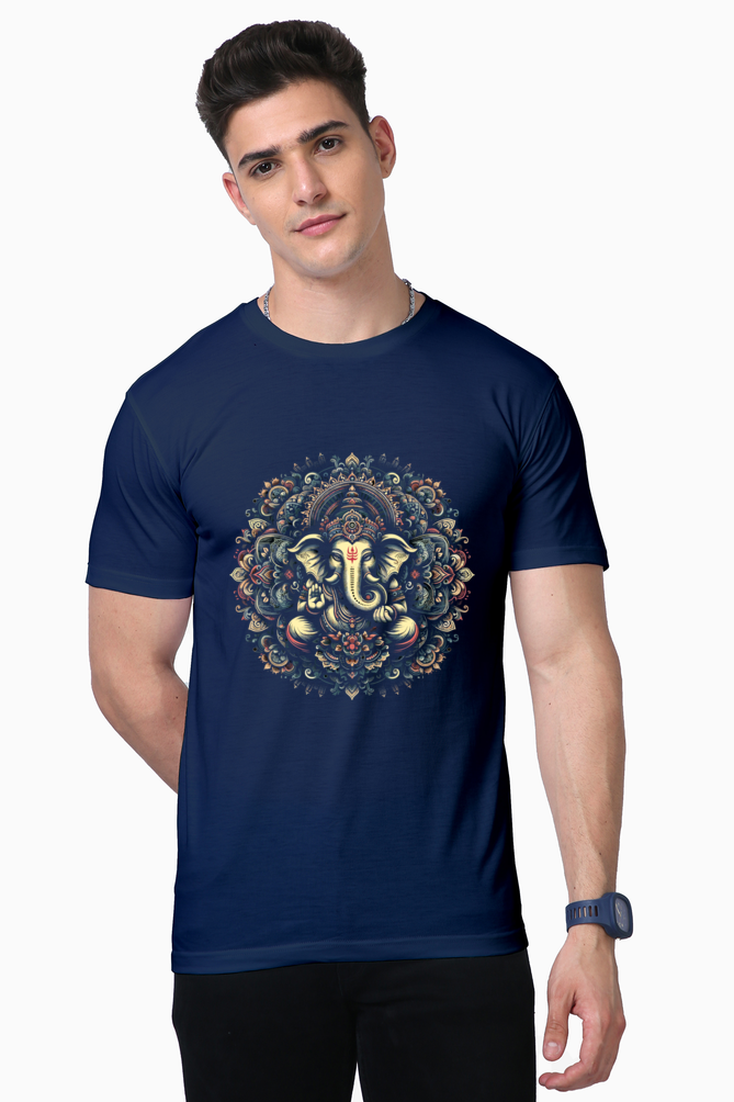 Sacred Mandala Ganesha | Divine Harmony T-Shirt Design