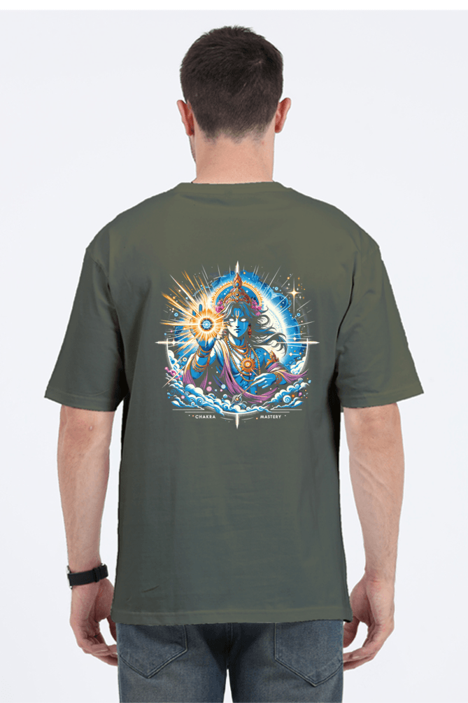 Chakra Mastery – Oversized Cosmic Streetwear Tee | Spiritual Power Meets Style_Back side - BhaariGear