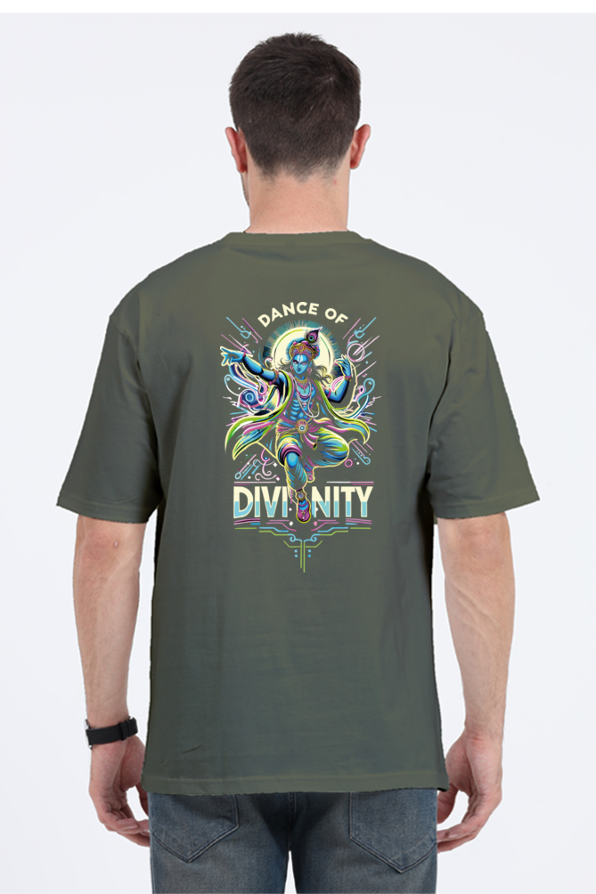 Dance of Divinity | Neon Krishna Cosmic Energy T-Shirt_Back side