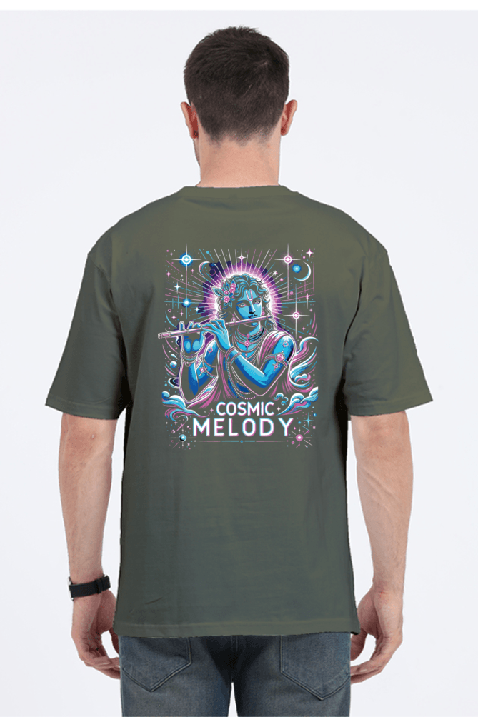 Celestial Melody – Lord Krishna Oversized T-Shirt - BhaariGear