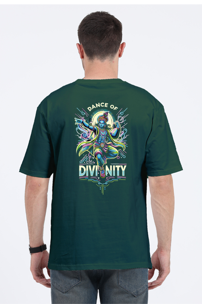 Dance of Divinity | Neon Krishna Cosmic Energy T-Shirt_Back side