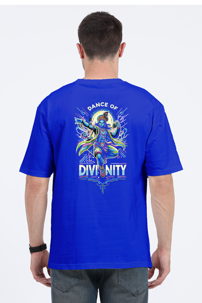 Dance of Divinity | Neon Krishna Cosmic Energy T-Shirt_Back side