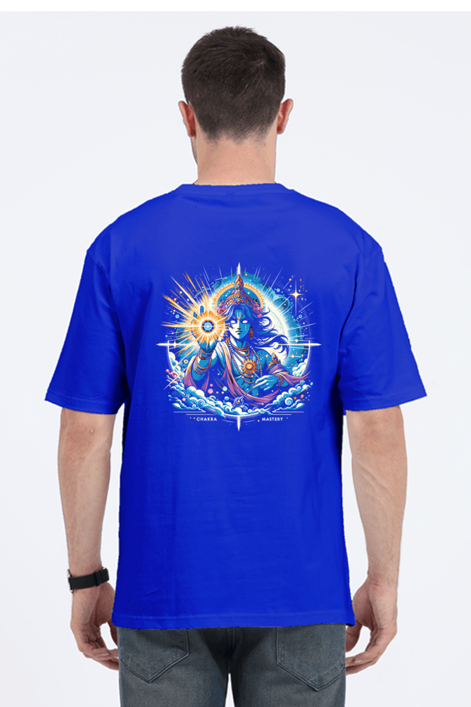 Chakra Mastery – Oversized Cosmic Streetwear Tee | Spiritual Power Meets Style_Back side - BhaariGear