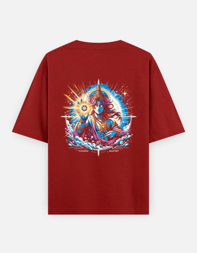 Chakra Mastery – Oversized Cosmic Streetwear Tee | Spiritual Power Meets Style_Back side - BhaariGear