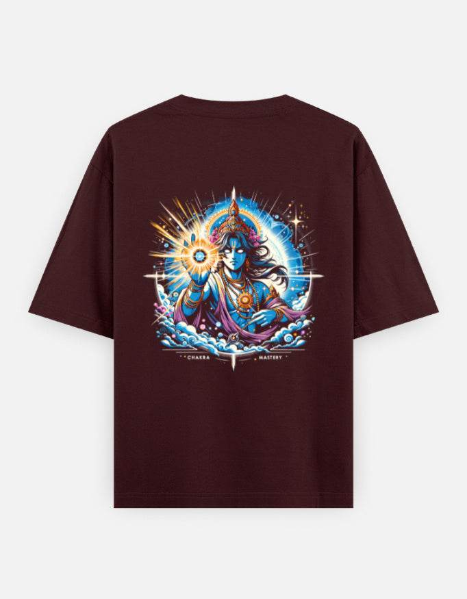 Chakra Mastery – Oversized Cosmic Streetwear Tee | Spiritual Power Meets Style_Back side - BhaariGear