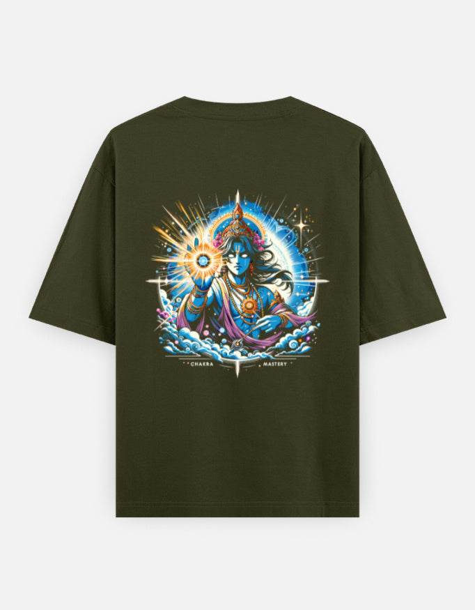Chakra Mastery – Oversized Cosmic Streetwear Tee | Spiritual Power Meets Style_Back side - BhaariGear