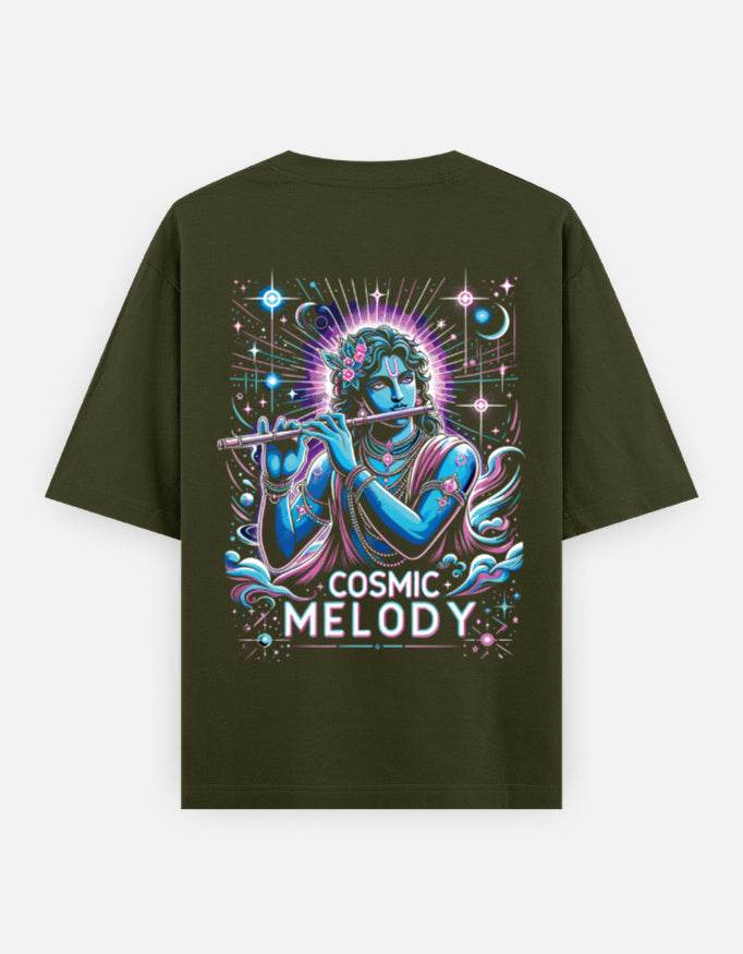 Celestial Melody – Lord Krishna Oversized T-Shirt - BhaariGear
