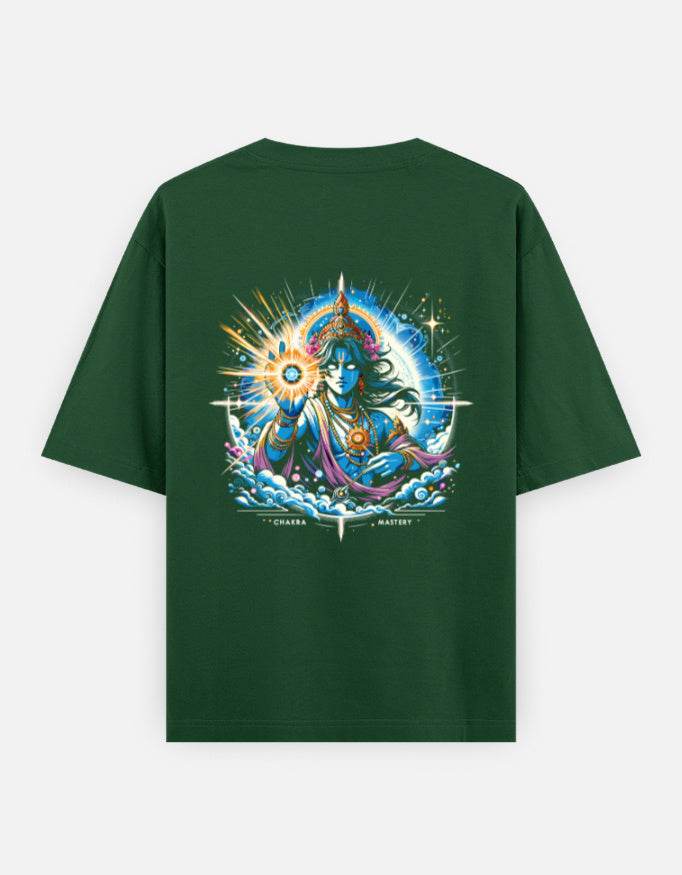 Chakra Mastery – Oversized Cosmic Streetwear Tee | Spiritual Power Meets Style_Back side - BhaariGear