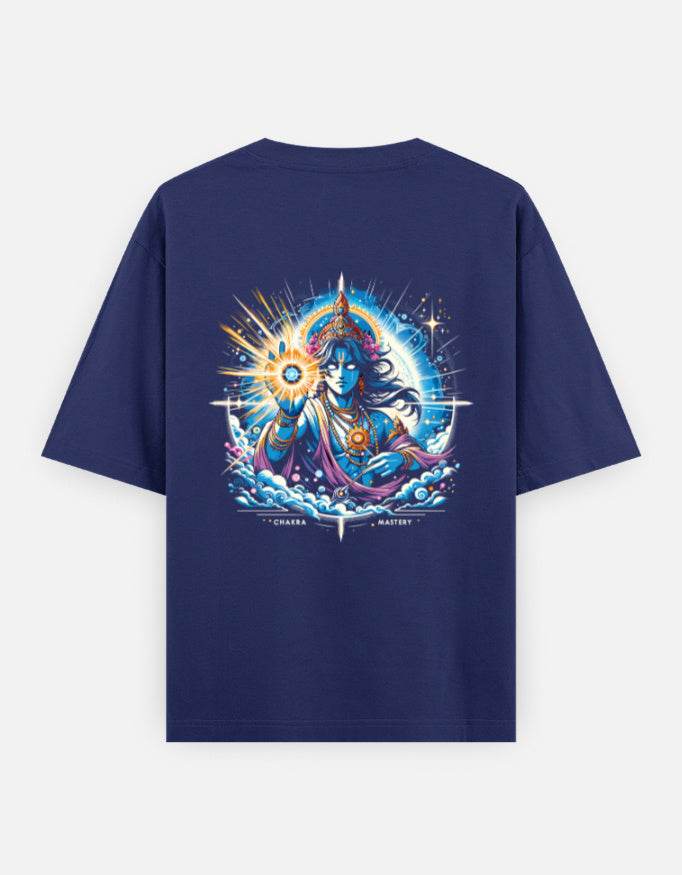 Chakra Mastery – Oversized Cosmic Streetwear Tee | Spiritual Power Meets Style_Back side - BhaariGear