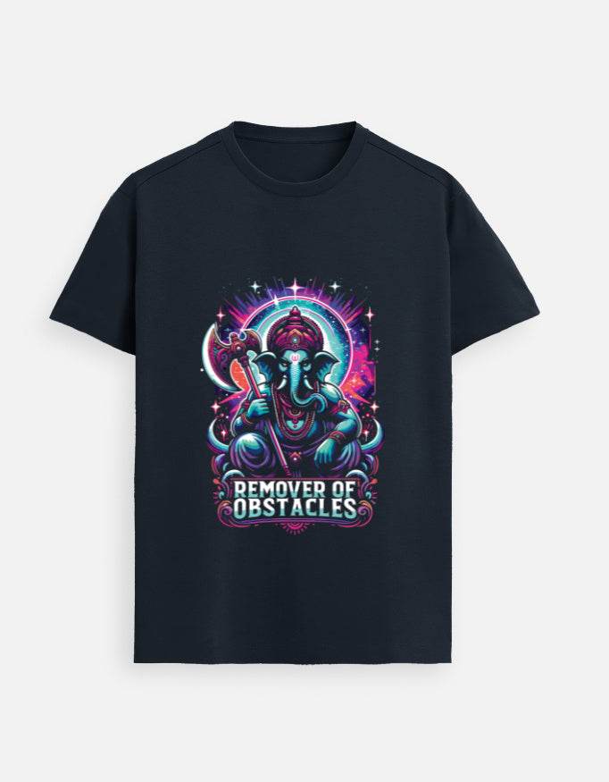 Remover of Obstacles | Fierce Lord Ganesha Cosmic T-Shirt Design - BhaariGear