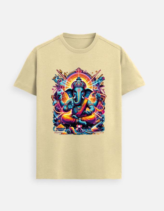Divine Neon Lord Ganesha Vibrant Art Print - BhaariGear