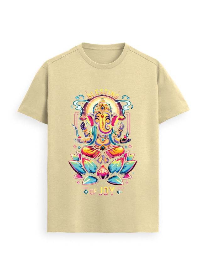 Radiant Lord Ganesha Lotus Tee – Stylish Spiritual Wear for Girls - BhaariGear