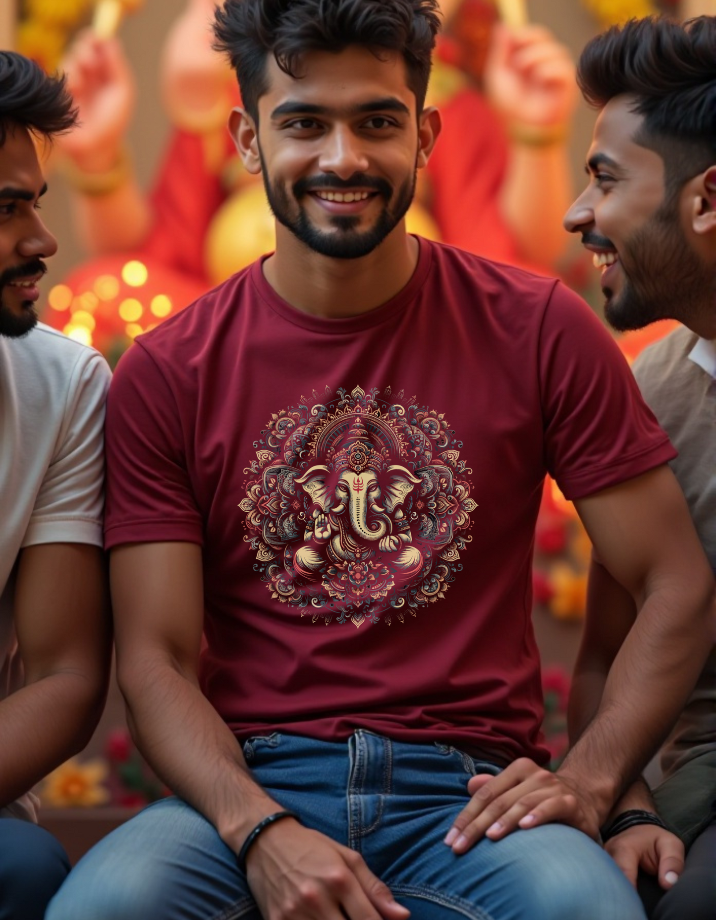 Sacred Mandala Ganesha | Divine Harmony T-Shirt Design