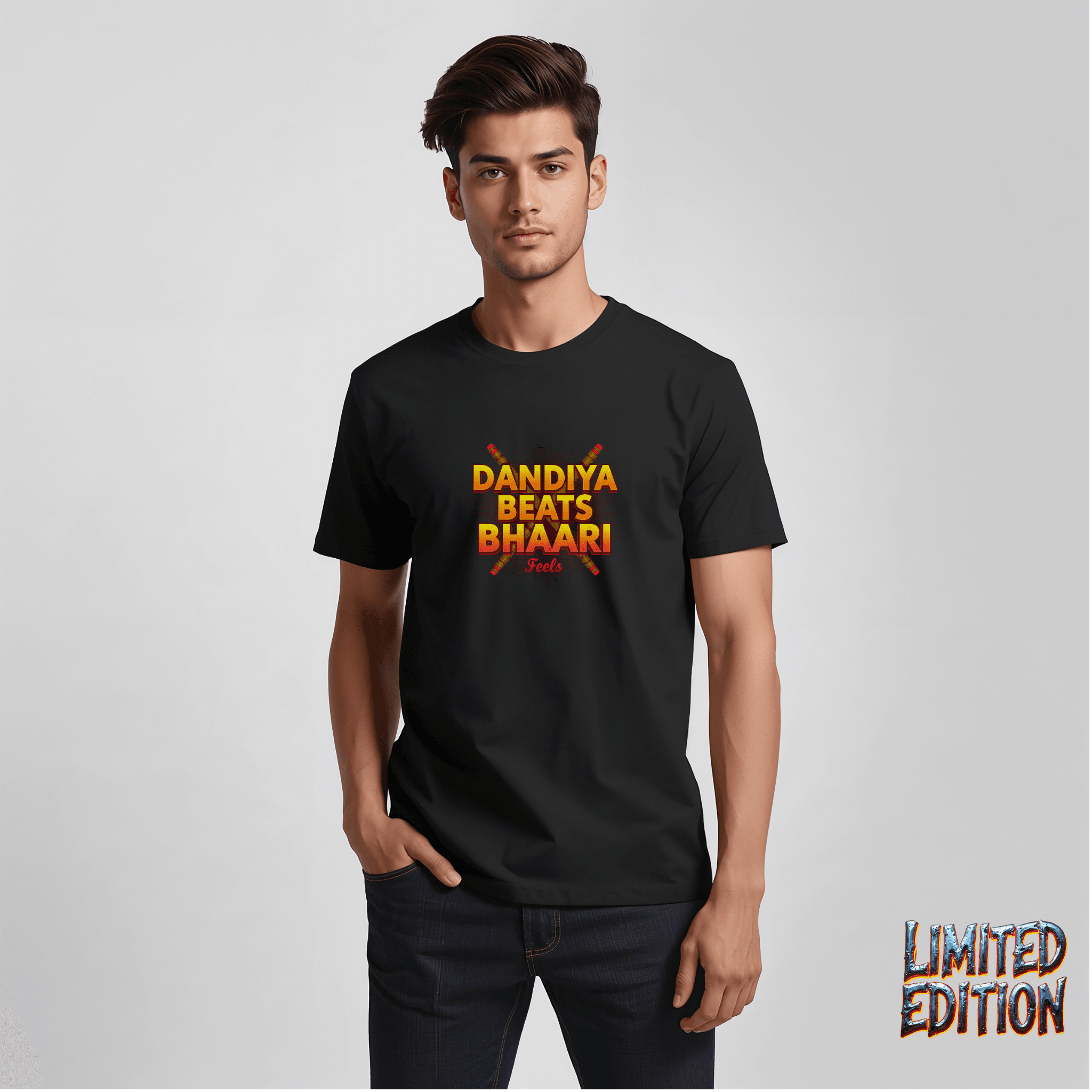 Dandiya Beats, Bhaari Feels – The Ultimate Festive Streetwear Tee - BhaariGear