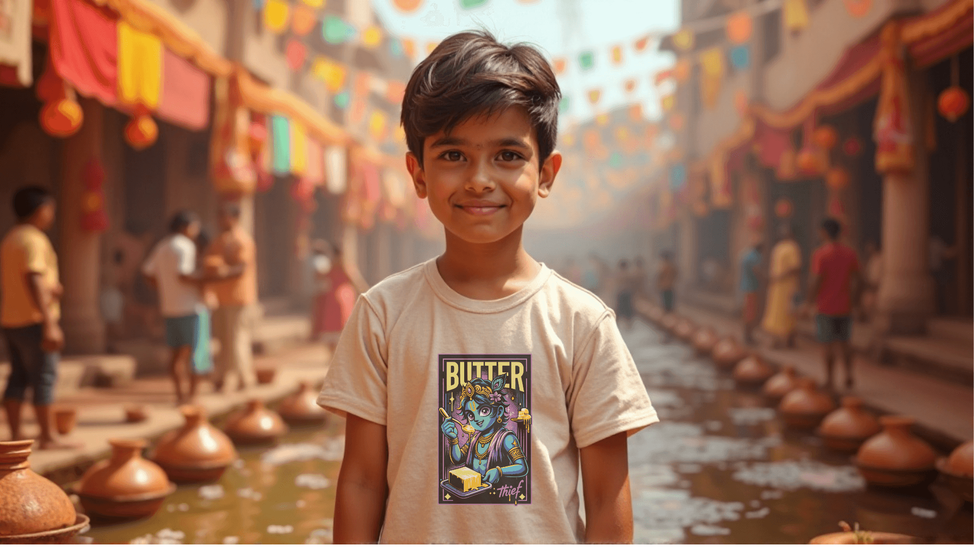 Butter Thief Krishna - BhaariGear