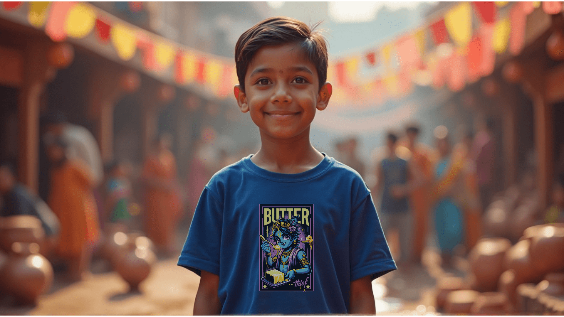 Butter Thief Krishna - BhaariGear