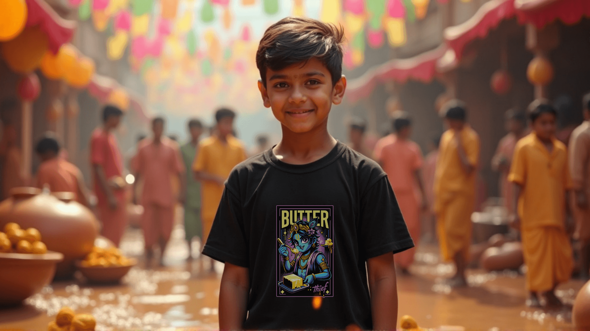Butter Thief Krishna - BhaariGear