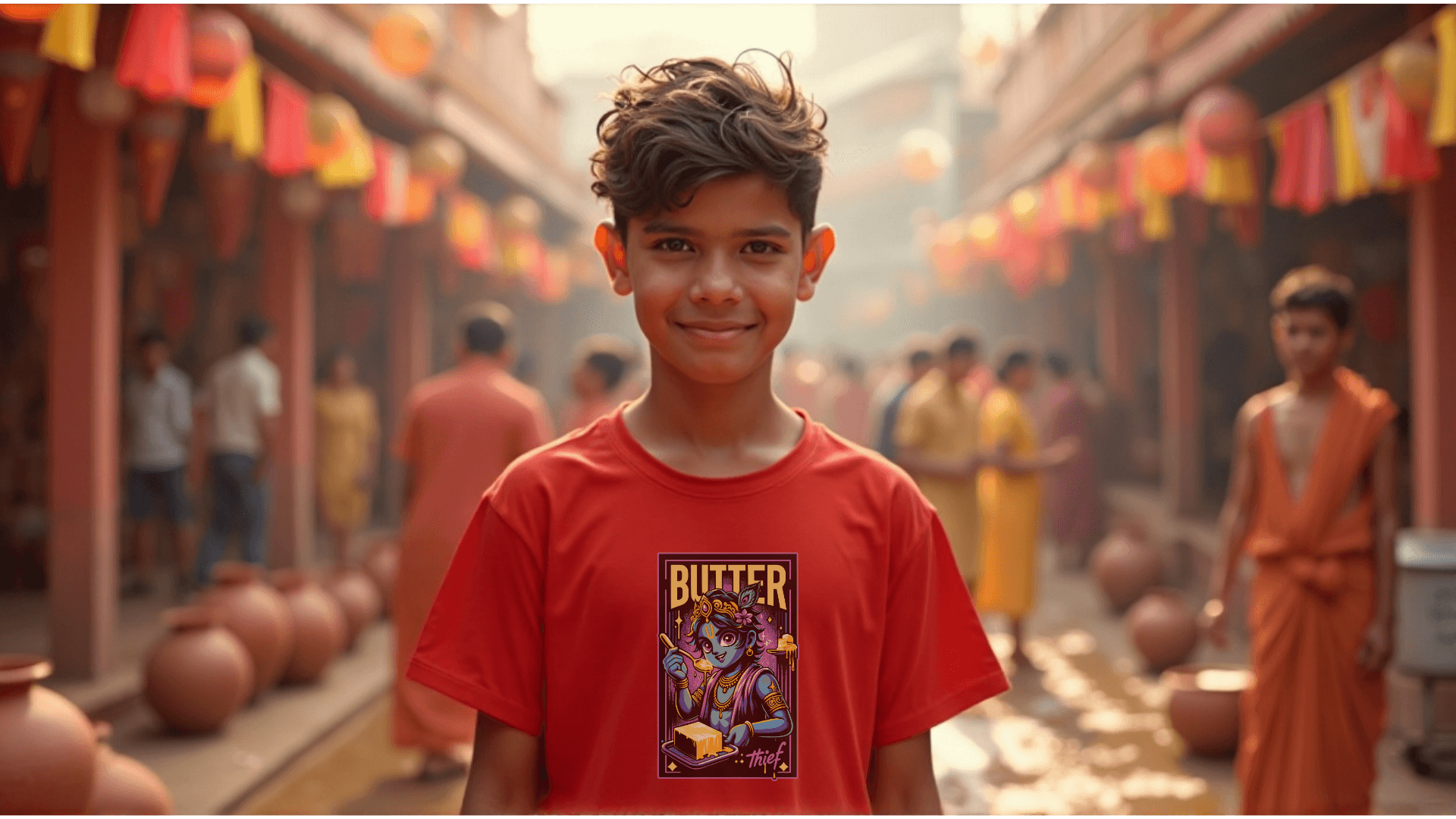 Butter Thief Krishna - BhaariGear