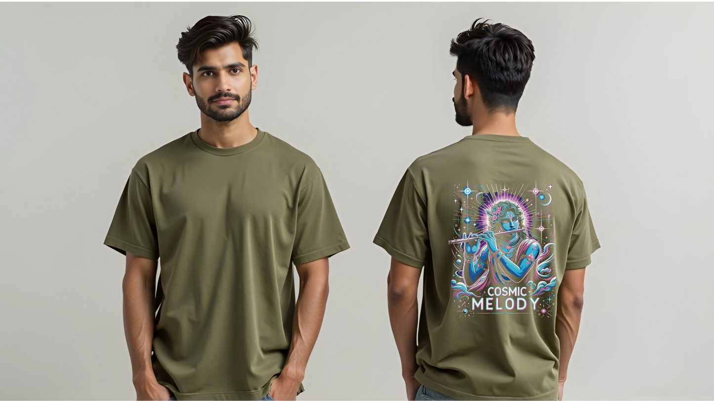 Celestial Melody – Lord Krishna Oversized T-Shirt