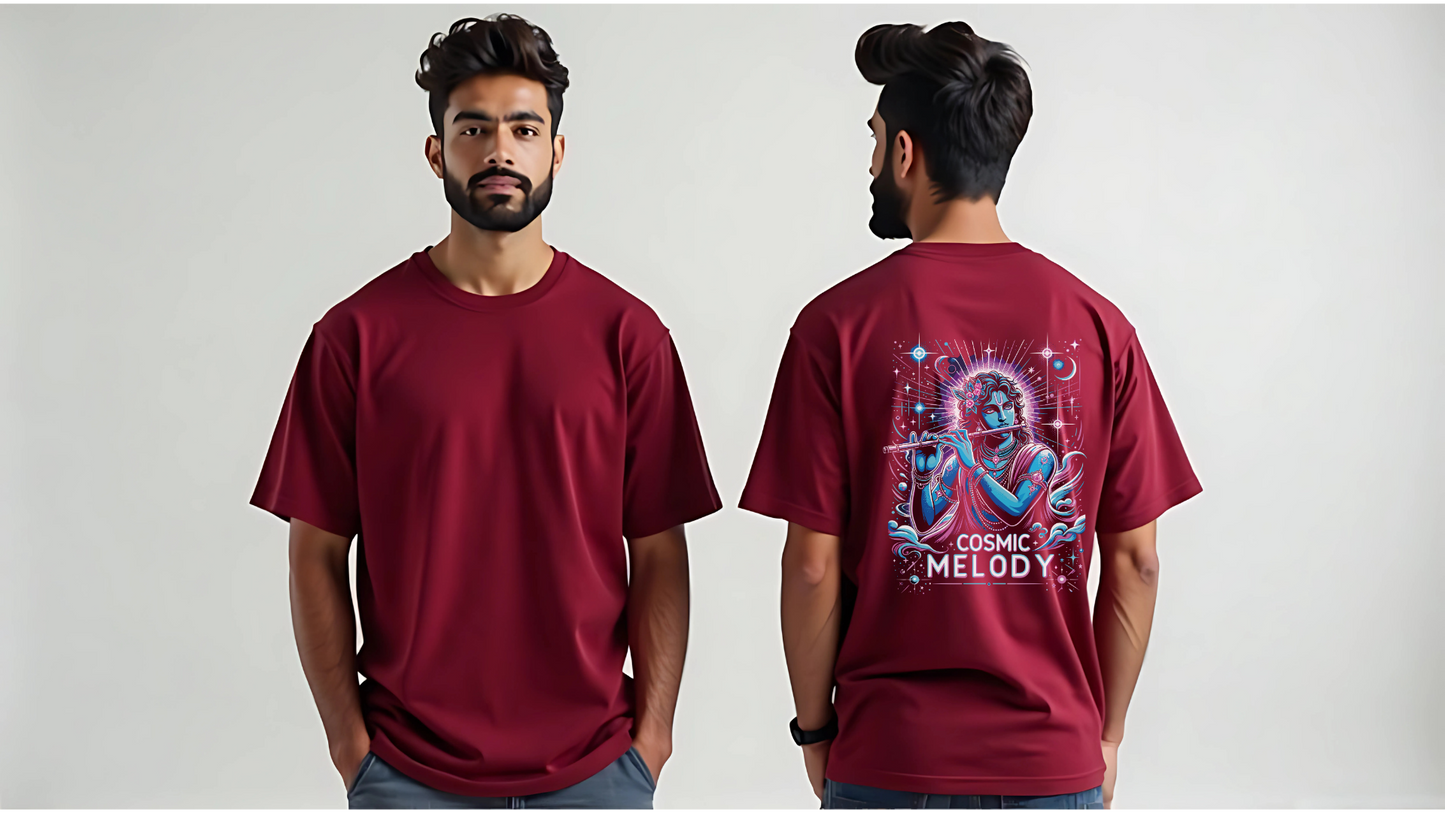 Celestial Melody – Lord Krishna Oversized T-Shirt