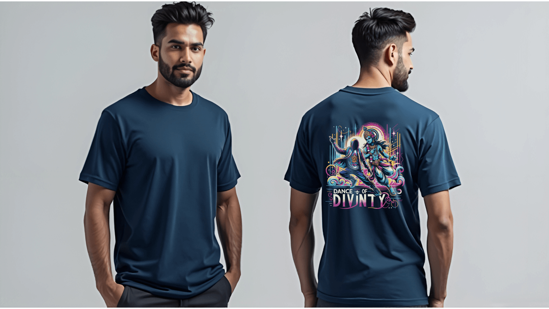 Dance of Divinity | Krishna Meets Street Dance Neon Graphic Tee - BhaariGear