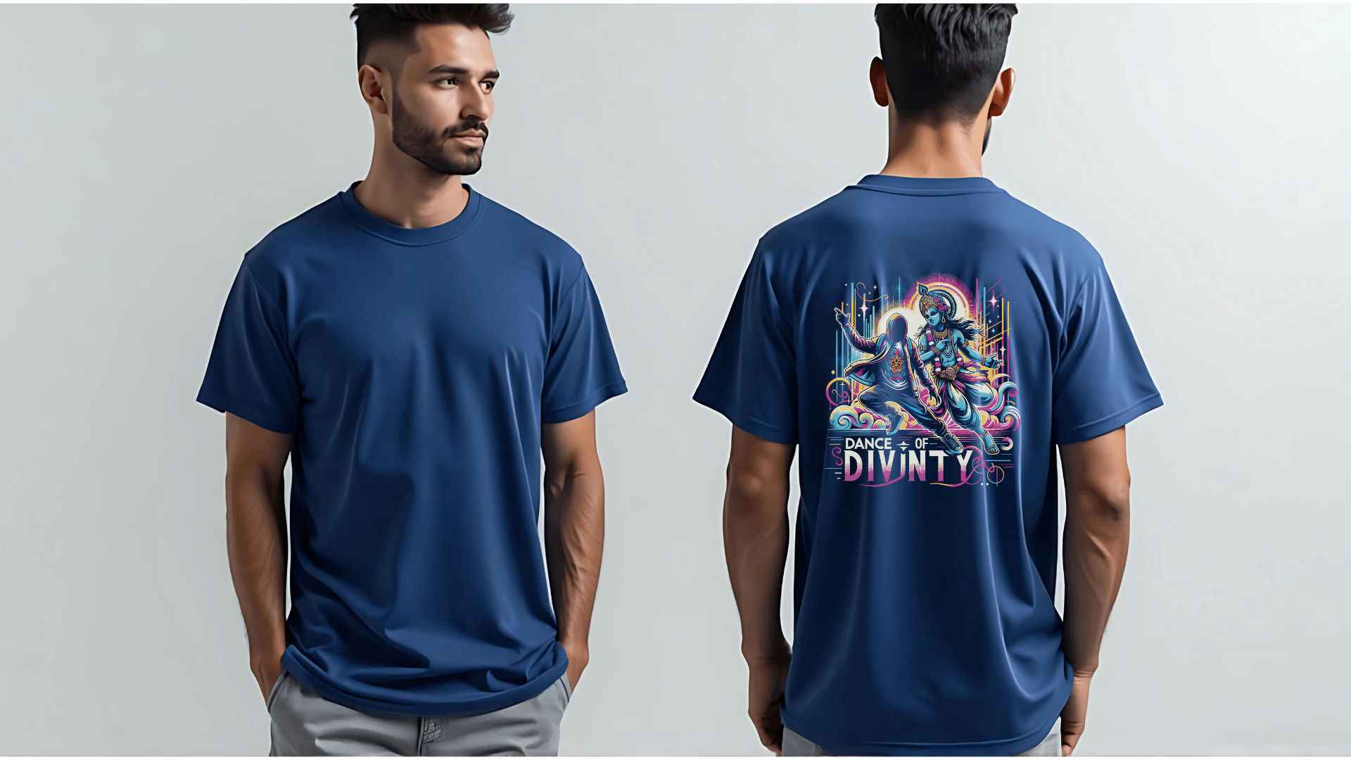 Dance of Divinity | Krishna Meets Street Dance Neon Graphic Tee - BhaariGear