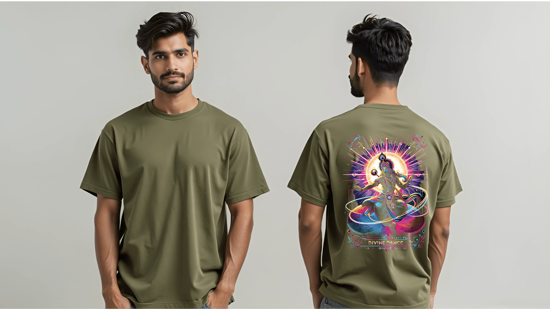 Divine Dance – Where Spirituality Meets Neon Vibes - BhaariGear