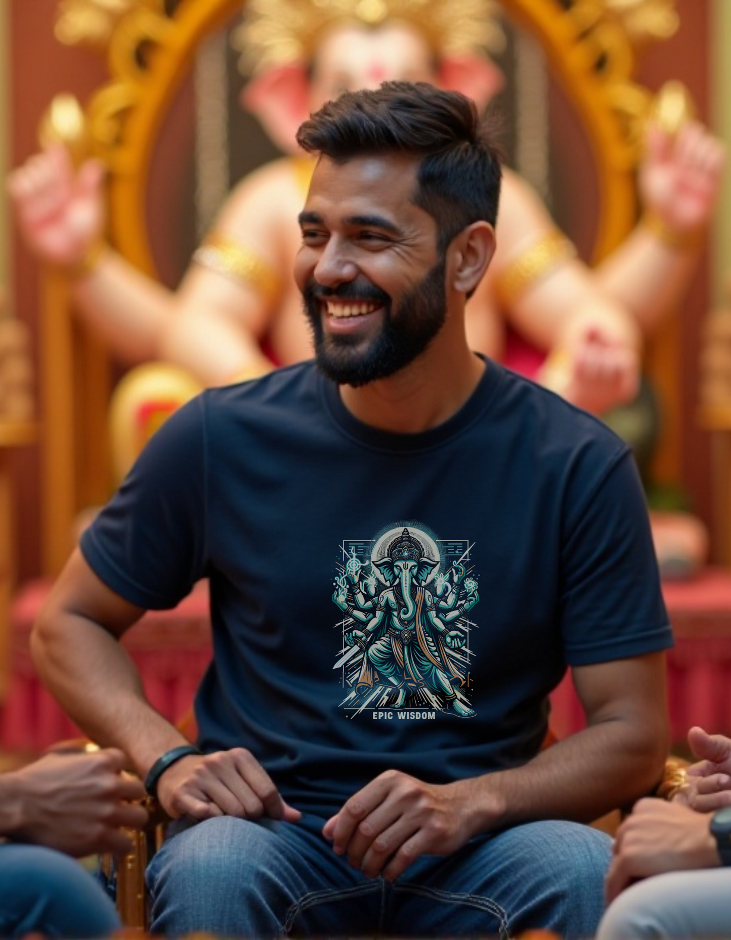 Epic Wisdom | Multi-Armed Divine Ganesha T-Shirt Design