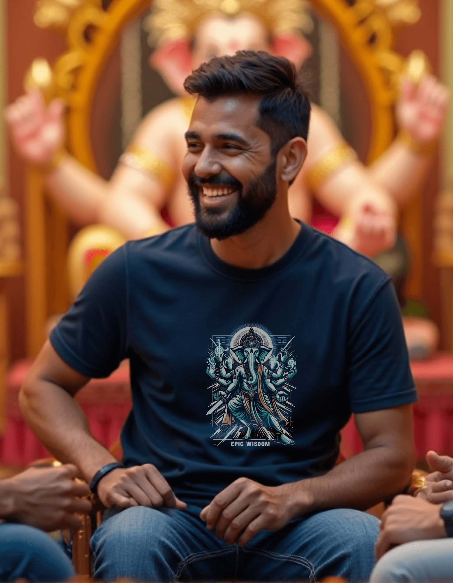 Epic Wisdom | Multi-Armed Divine Ganesha T-Shirt Design - BhaariGear