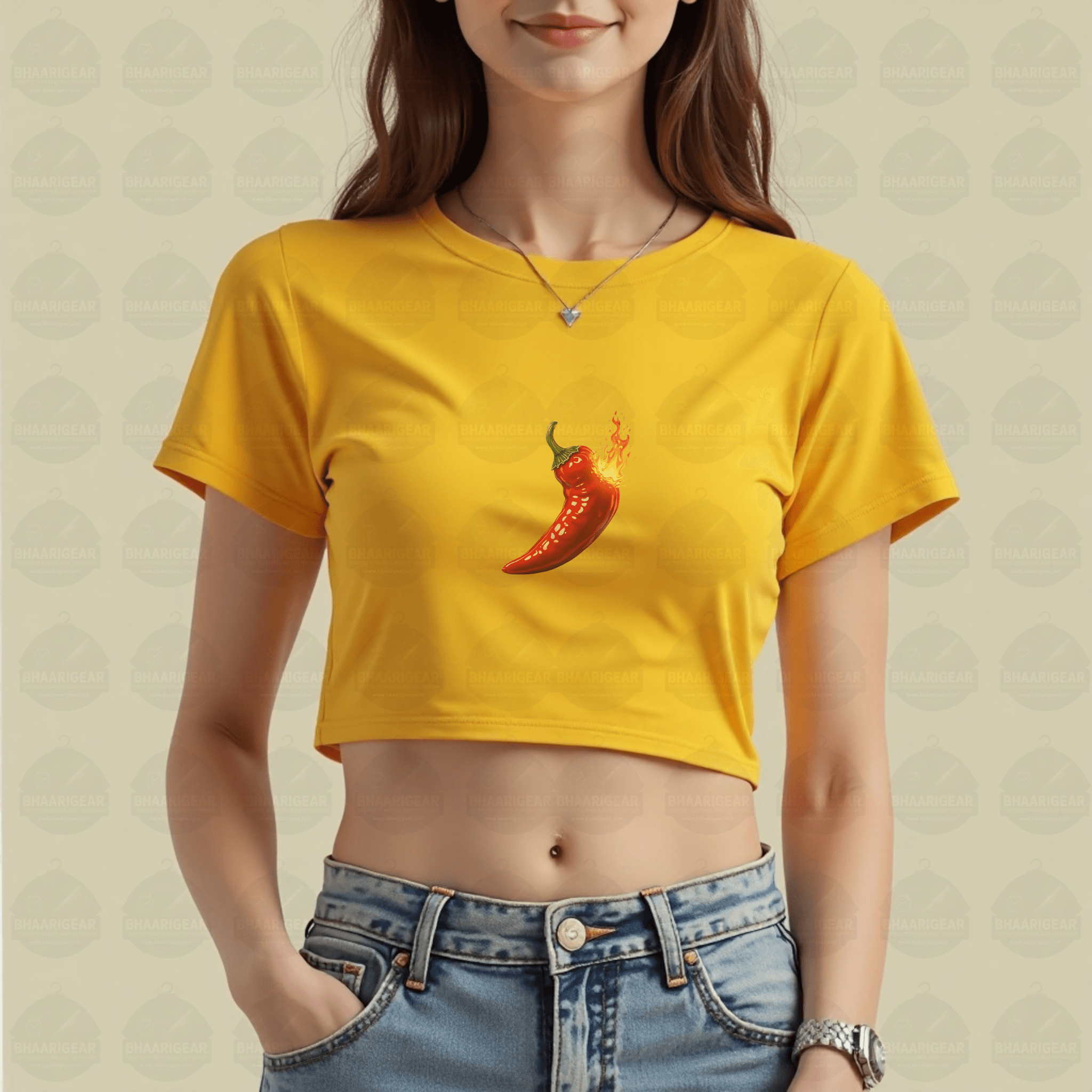 Hot Like Chilli Crop Top – Bold Style That Sets You on Fire - BhaariGear