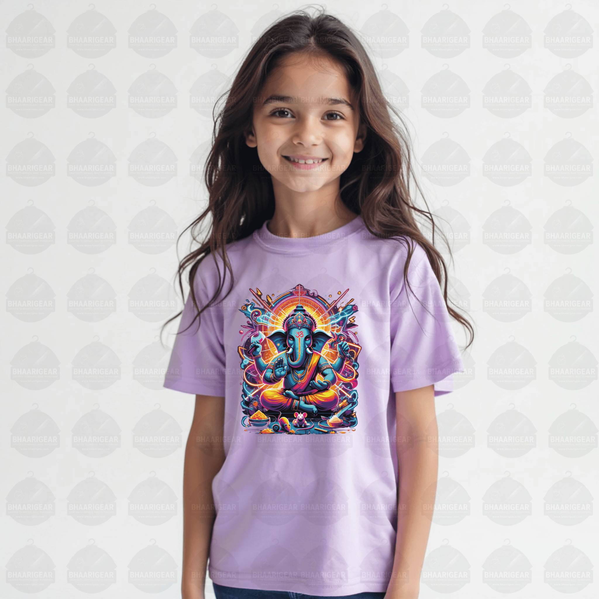 Divine Neon Lord Ganesha Vibrant Art Print - BhaariGear 