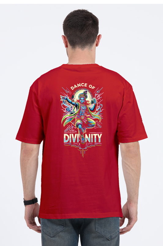 Dance of Divinity | Neon Krishna Cosmic Energy T-Shirt_Back side
