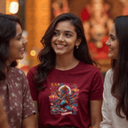 Ganesha’s Grace Neon Tee | Bold Cosmic Fashion for Women - BhaariGear 