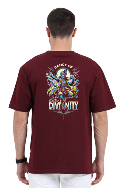 Dance of Divinity | Neon Krishna Cosmic Energy T-Shirt_Back side