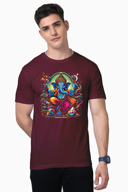 Remover of Obstacles | Fierce Lord Ganesha Cosmic T-Shirt Design