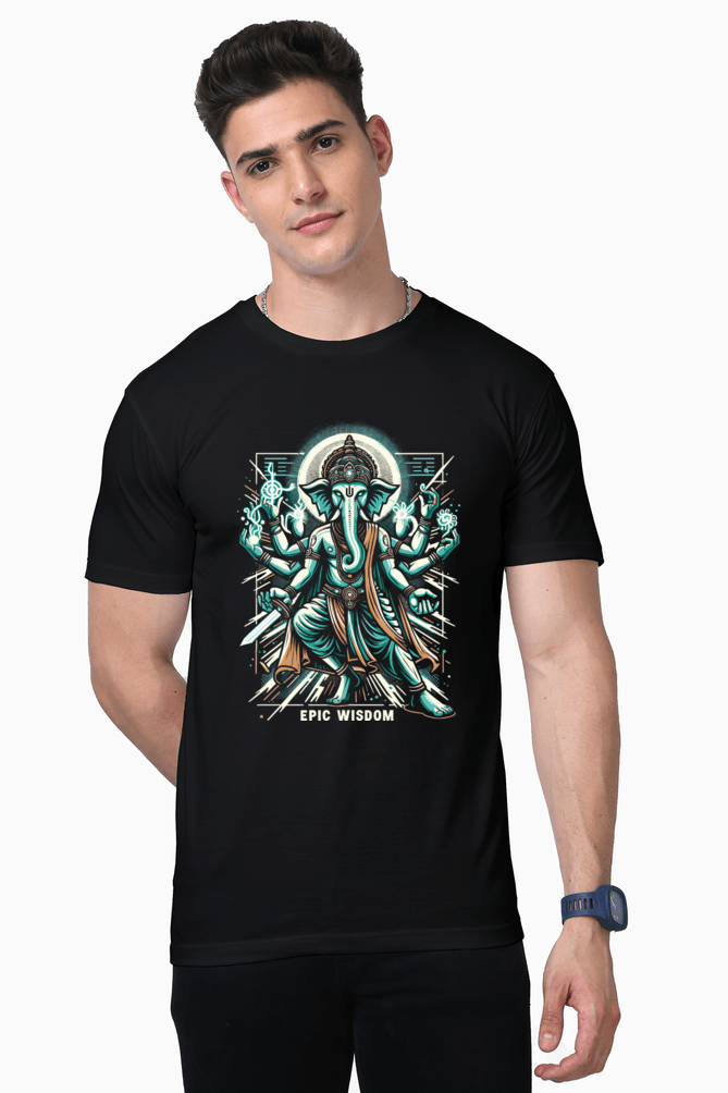 Epic Wisdom | Multi-Armed Divine Ganesha T-Shirt Design - BhaariGear 