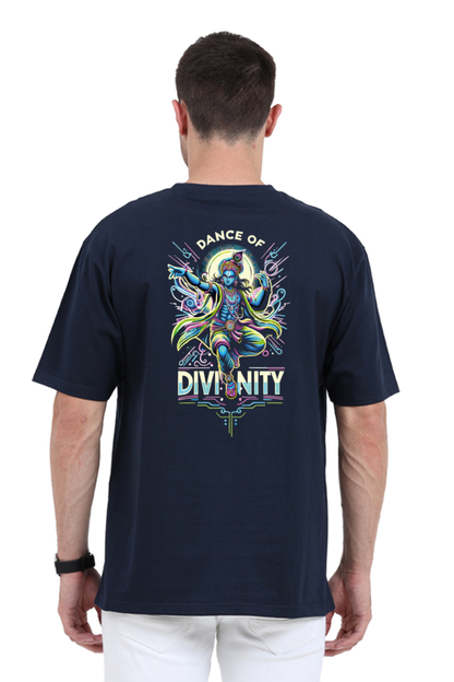 Dance of Divinity | Neon Krishna Cosmic Energy T-Shirt_Back side
