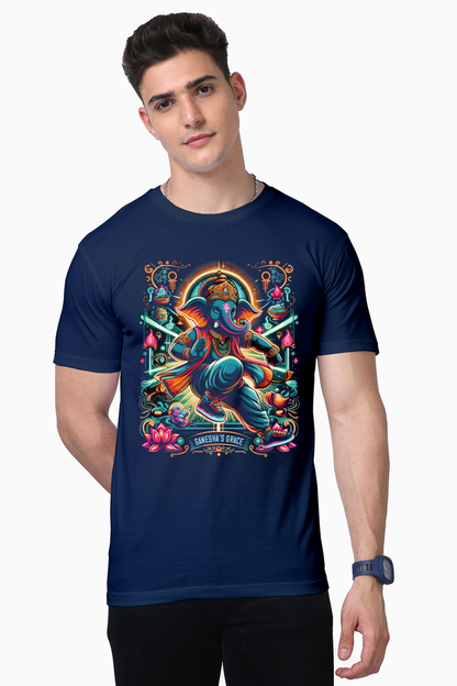 Ganesha’s Grace – Cosmic Rhythm T-Shirt Design